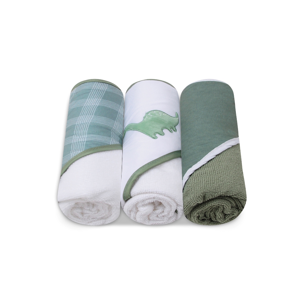 Mother's Choice 3-Pc Baby Hooded Towel Set (Dino)